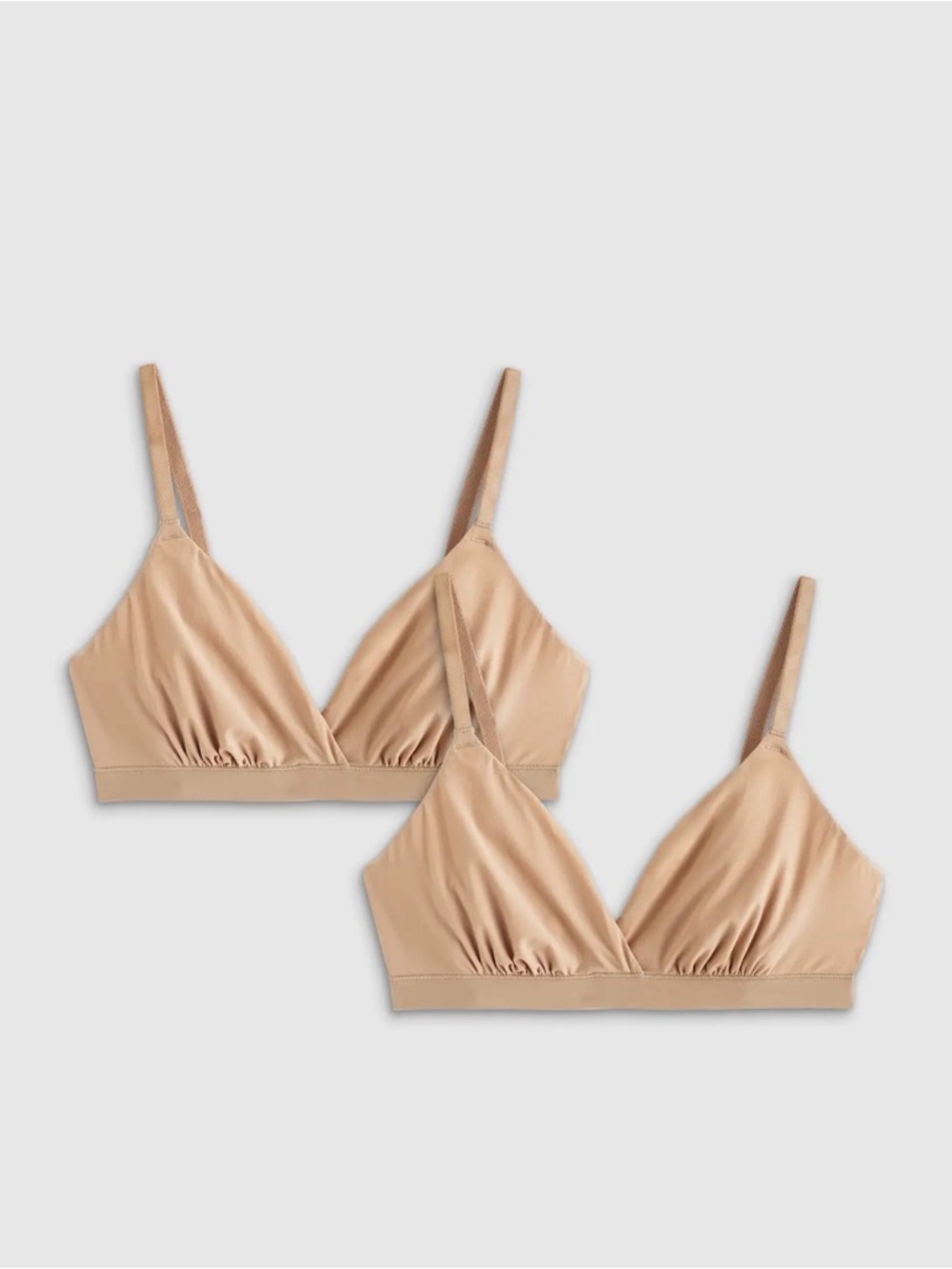 Quince - Second Skin Crossover Bralette (2-pack)